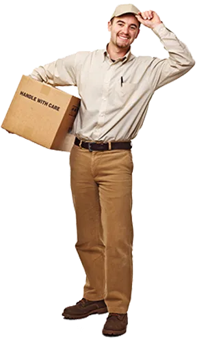 Professional packers and movers team loading household goods